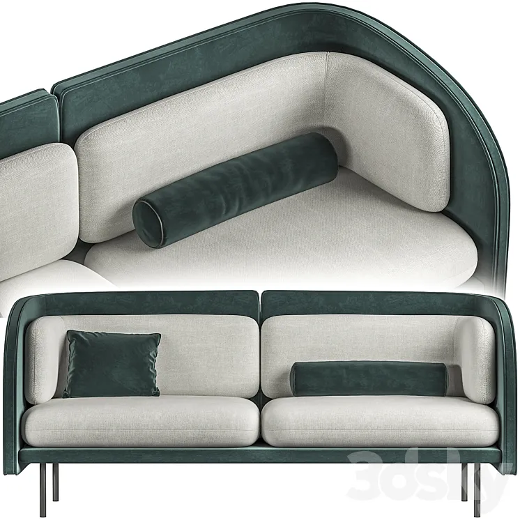 Green minimalimal sofa 3DS Max