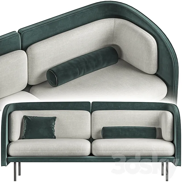 Green minimalimal sofa 3DSMax File