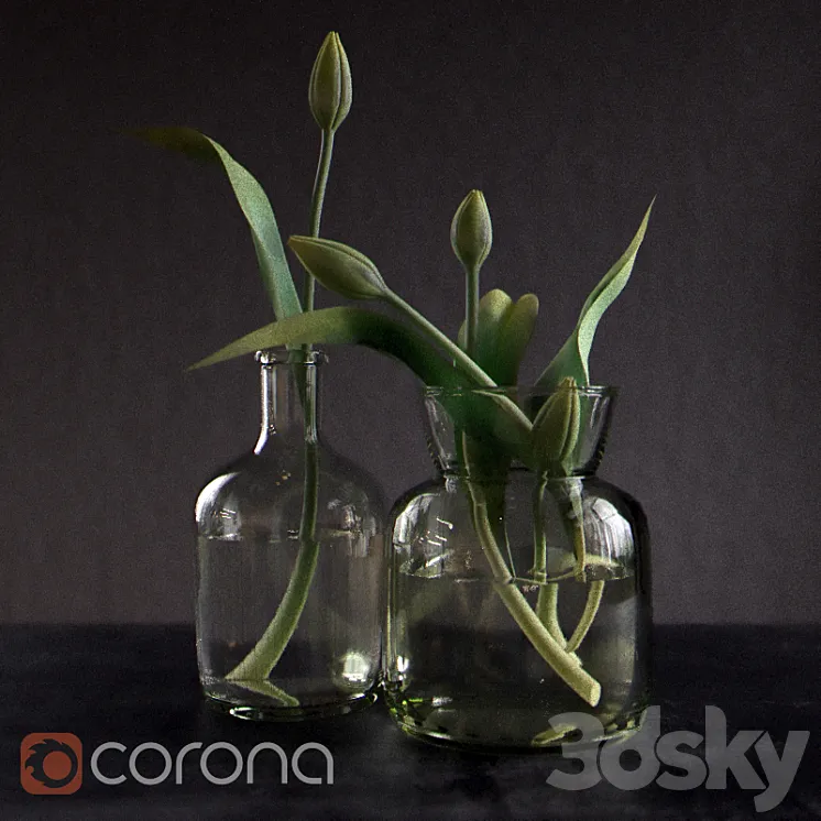 Green_tulips 3DS Max