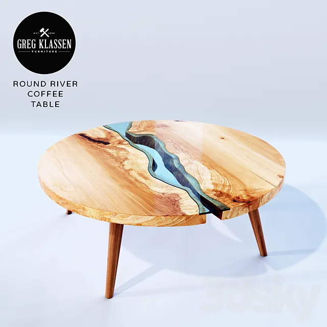 Greg Klassen round river coffee table 3DS Max Model