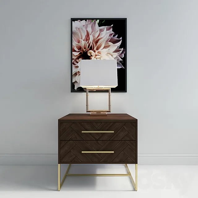 Greige Design _ Alexandria Nightstand Rustic Java 3ds Max