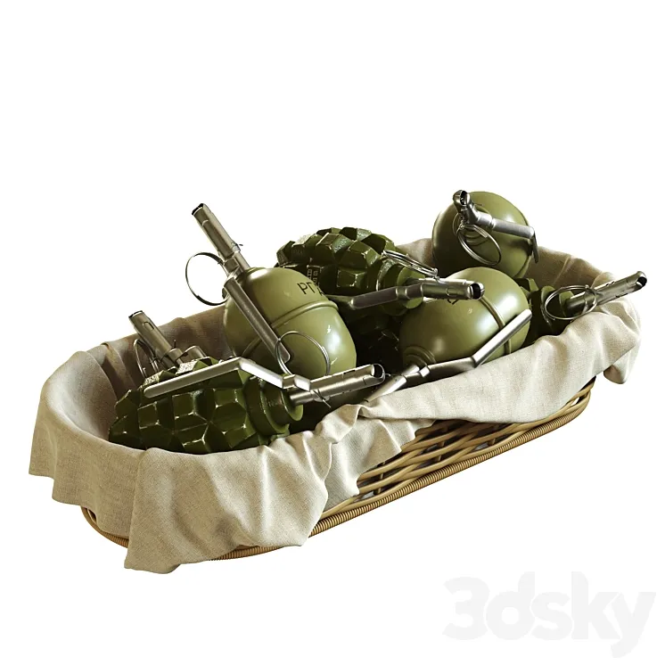 Grenades in the basket 3DS Max