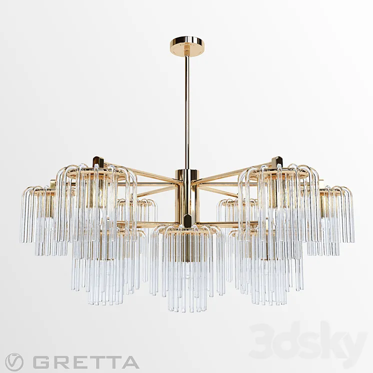 Gretta 12-LIGHT Sputnik modern-linear-chandelier 3DS Max