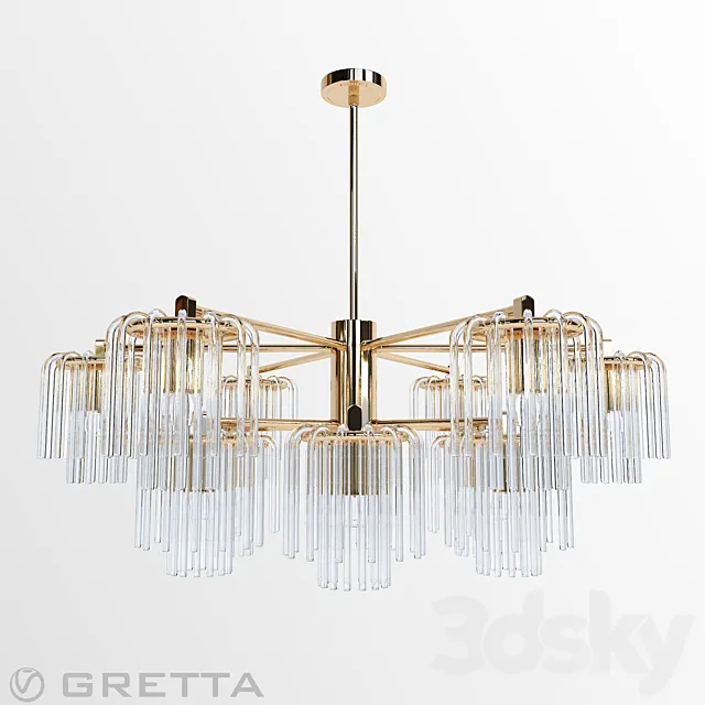 Gretta 12-LIGHT Sputnik modern-linear-chandelier 3DSMax File