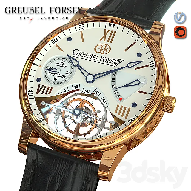 Greubel Forsey wrist watch 3ds Max