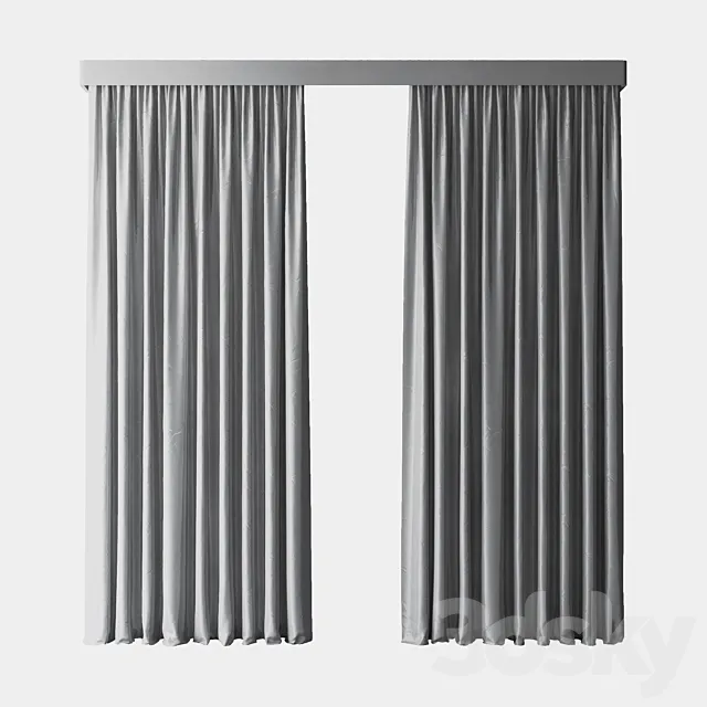 Grey curtains 3DS Max Model