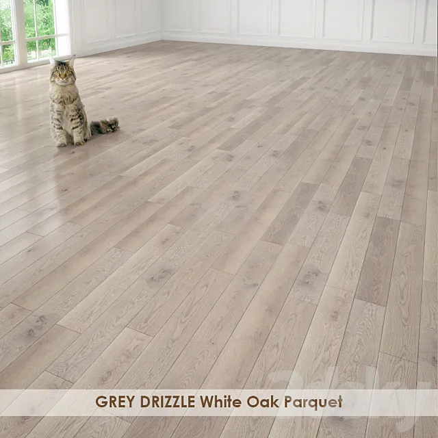 GREY DRIZZLE White Oak Parquet 3ds Max