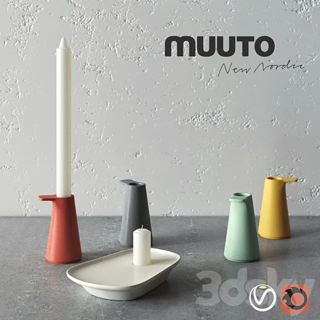 Grip and FLOAT candlesticks by MUUTO 3DS Max Model