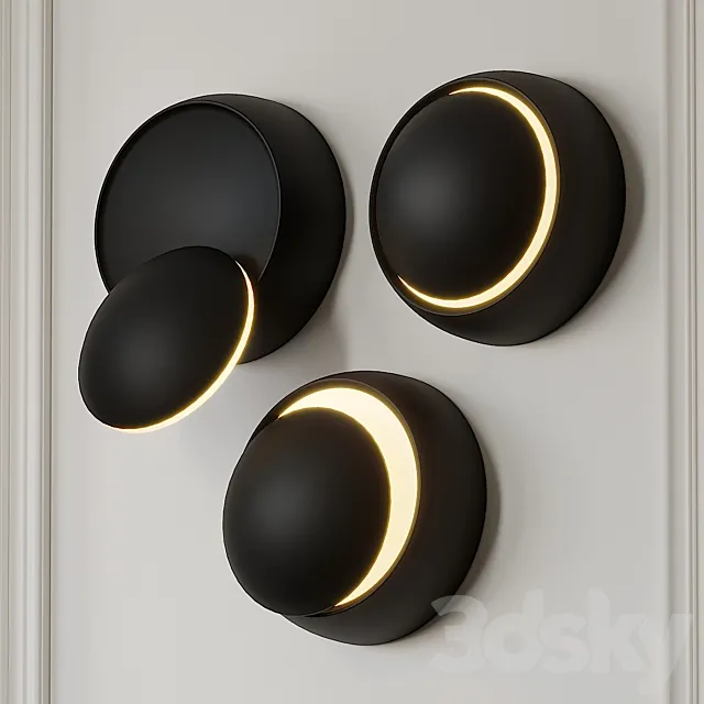 Grnflashing Crescent Round Wall Lamp 3ds Max