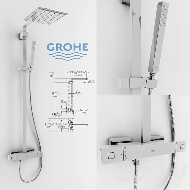 Grohe Euphoria Cube XXL Shower System 3ds Max