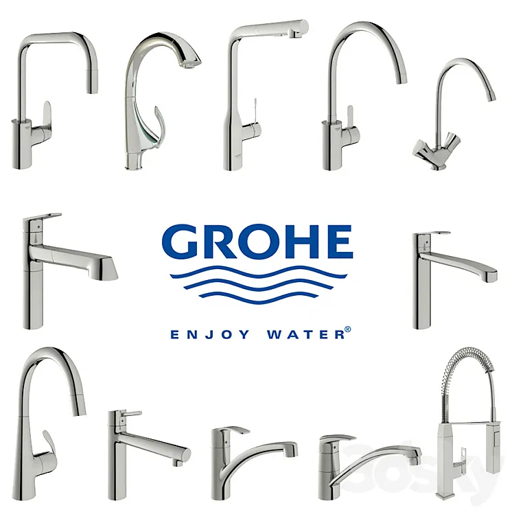GROHE faucets for the kitchen 3DS Max