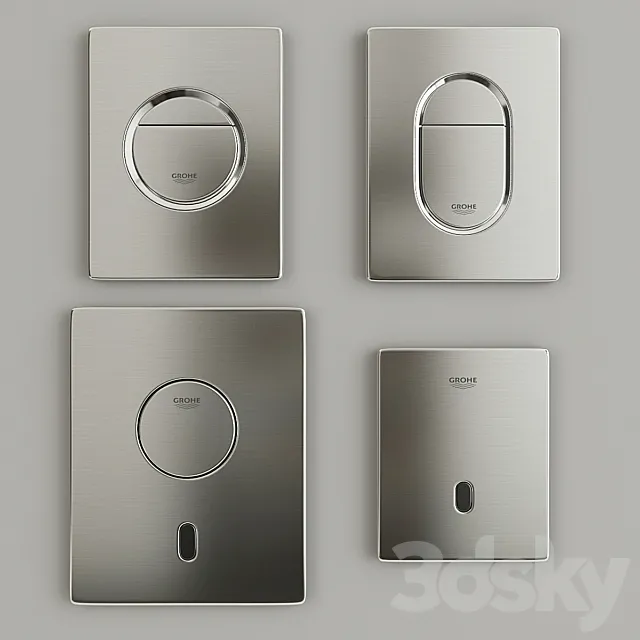 Grohe Flush Buttons 3ds Max