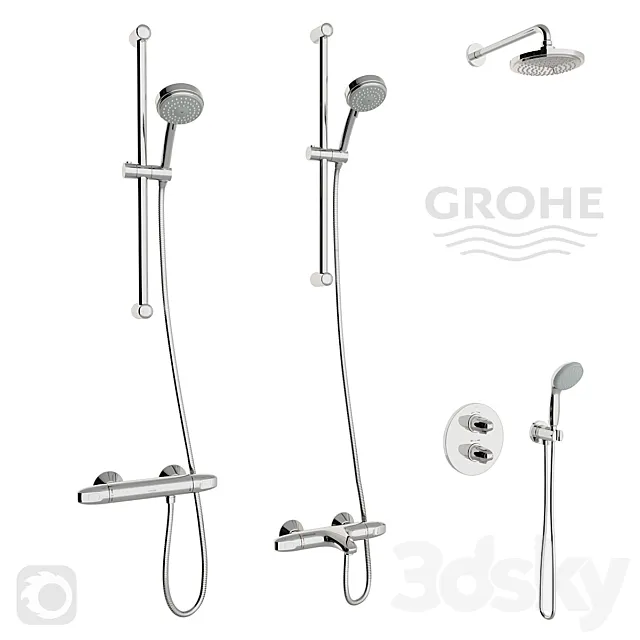 Grohe Grohtherm 1000 Thermostat Set 3ds Max