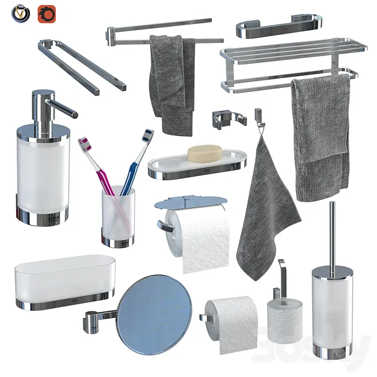GROHE Selection Accessory Set (15 pcs) 3DS Max Model