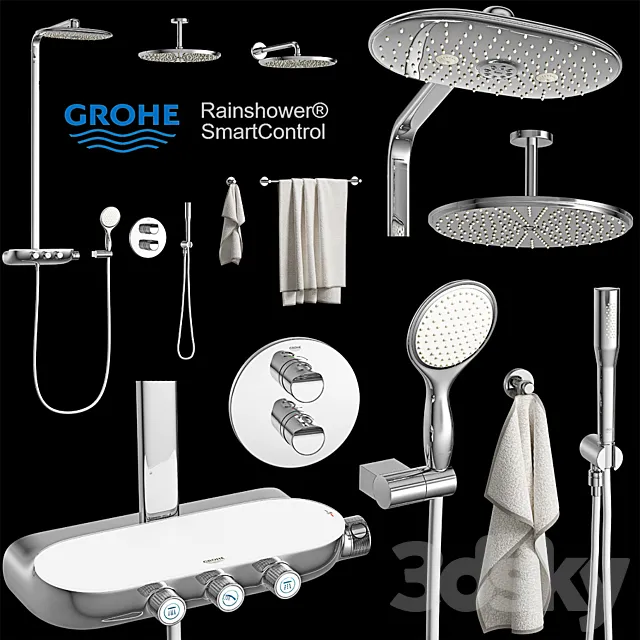 GROHE shower set and accessories 3DS Max Model