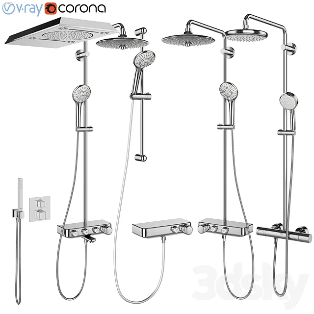 GROHE shower systems set 105 3DS Max Model