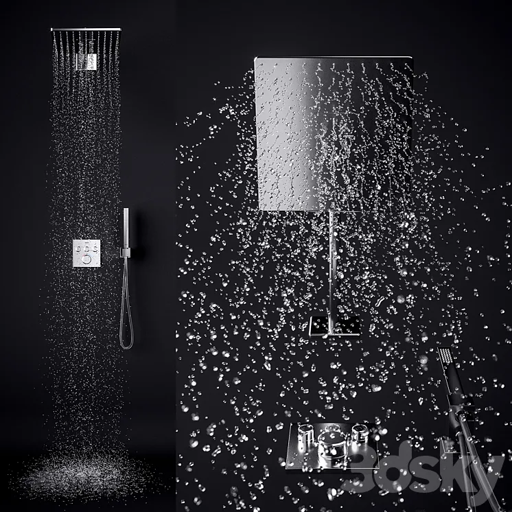 Grohe SmartControl Cube Shower System 3DS Max