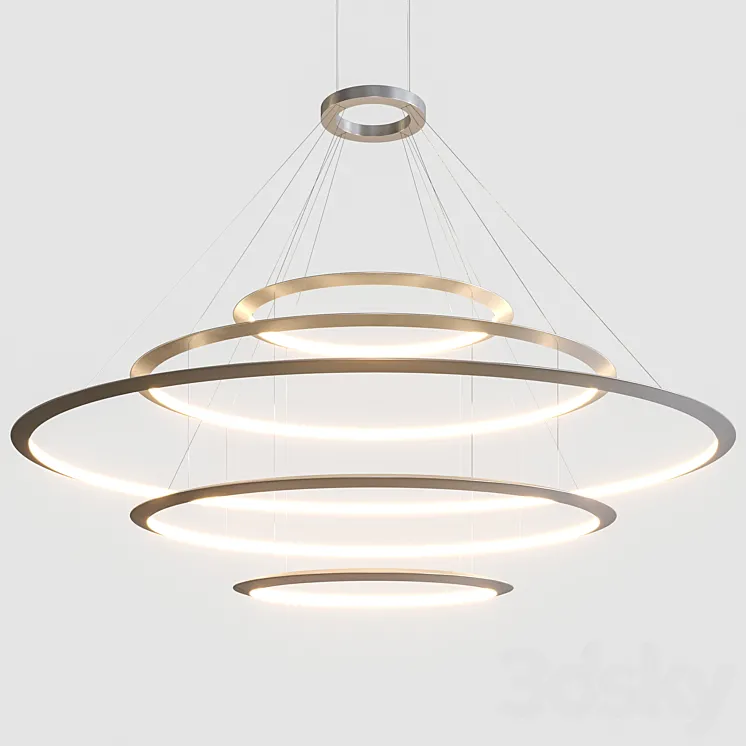 Grok by Leds C4 Circular Suspended Lamp Comp. 5 3DS Max