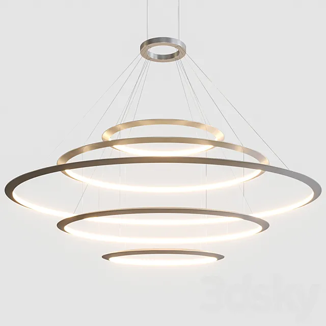 Grok by Leds C4 Circular Suspended Lamp Comp. 5 3DSMax File