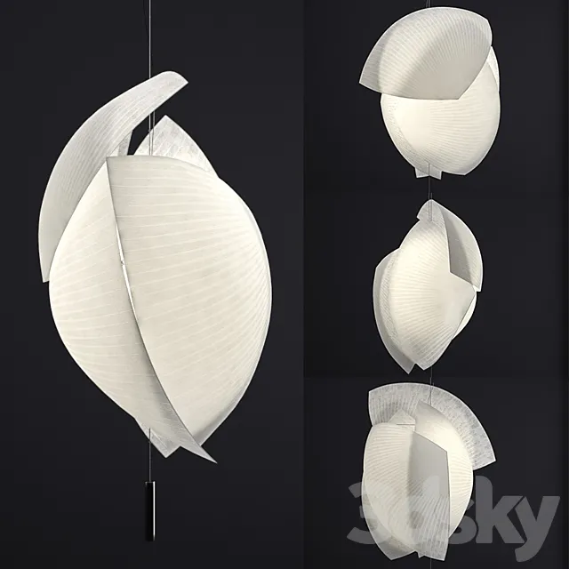 Grok Voiles paper pendant lamp 3DS Max Model