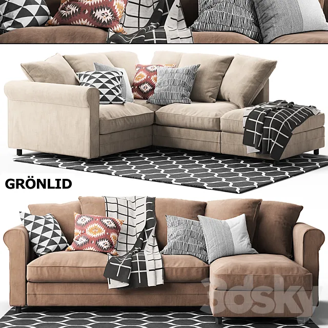 Gronlid Corner sofa. With chaise longue Ikea _ Ikea 3DSMax File