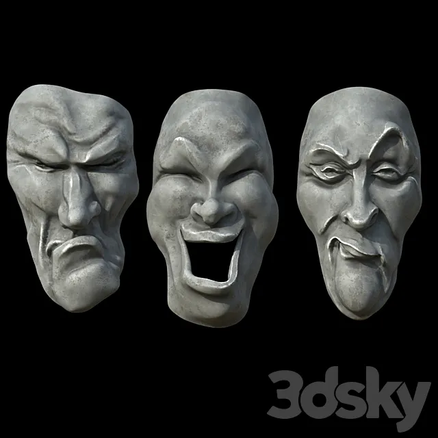 Grotesque masks 2 3ds Max