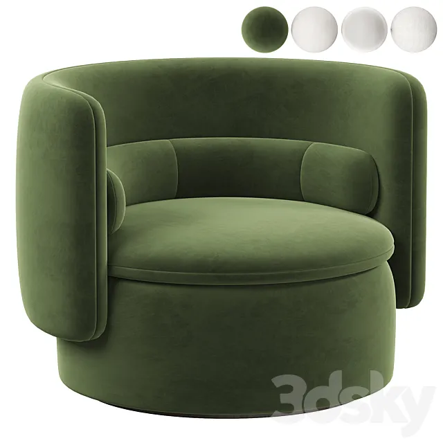 Group armchair with fixed base By SCP 3DSMax File