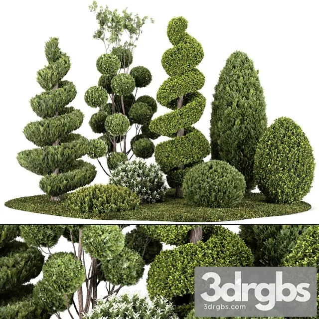 Group Outdoor Plants Hedges 3dsmax Download