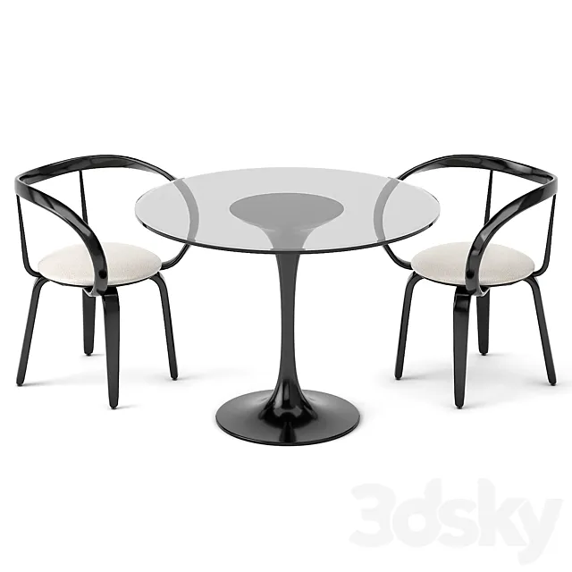 group with chairs apriori L (round table) OM 3DSMax File