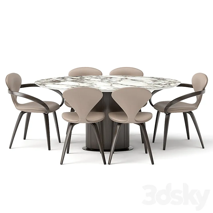 group with oval table apriori ST3 160×100 OM 3DS Max