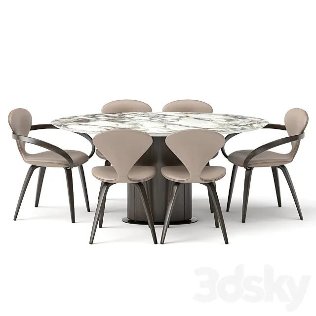 group with oval table apriori ST3 160×100 OM 3DSMax File