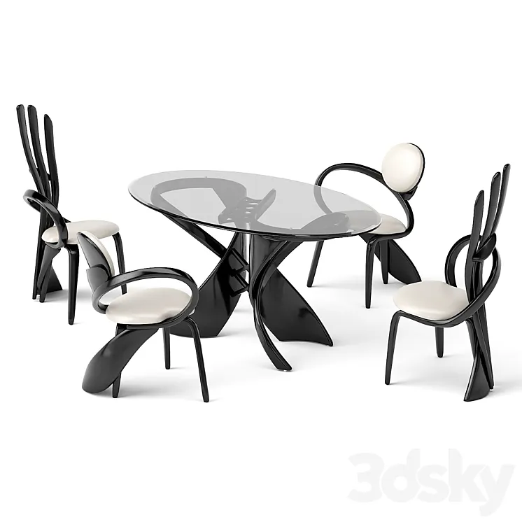 group with table virtuos S OM 3DS Max