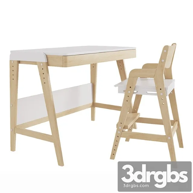 Growing table and chair for woody baby