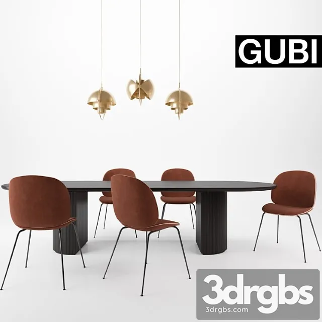 Gubi beetle chair moon table multi-lite pendant 2 3dsmax Download
