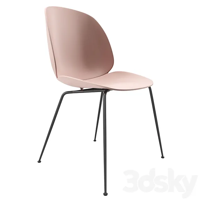 Gubi Beetle Dining Chair (Un upholstered Conic base) 3ds Max