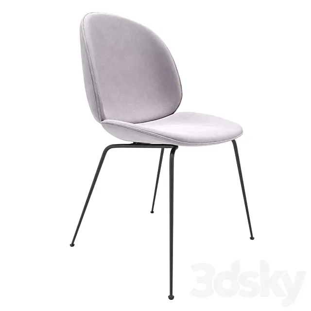 Gubi Beetle Dining Chair Velvet (Fully Upholstered Conic base) 3DSMax File