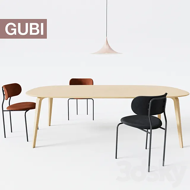 Gubi Coco Chair Dining Table Dining Table 3ds Max