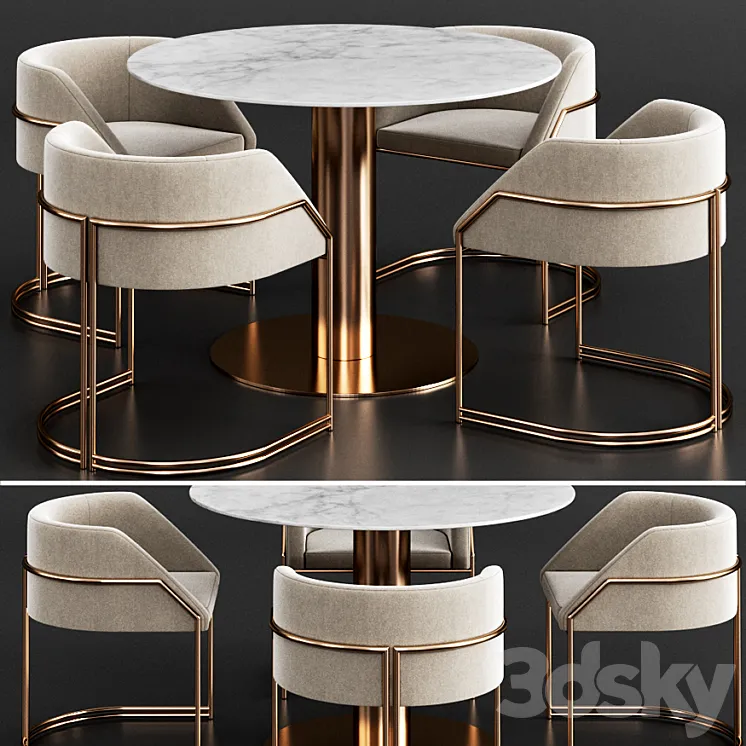 Gubi & Giopagani Dinning Set 3DS Max