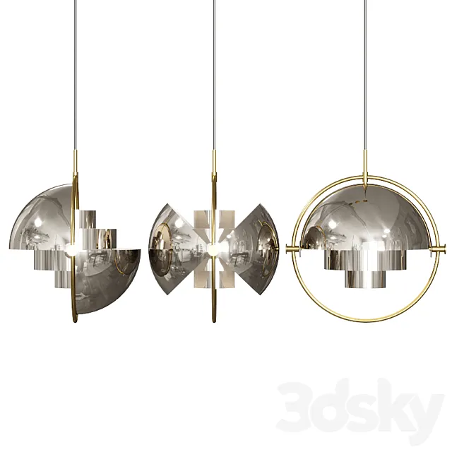 Gubi Multi Lite Pendant Louis Weisdorf Nickel 3ds Max