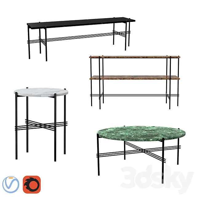 Gubi TS Table SET 3ds Max
