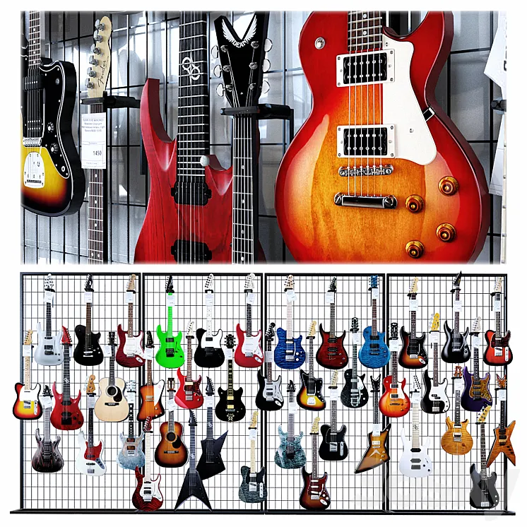 Guitar store 3DS Max