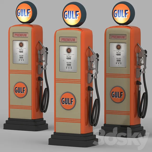 Gulf gas station 3ds Max