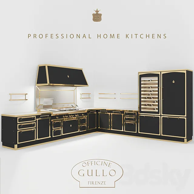 GULLO professional home kitchen 3DS Max Model