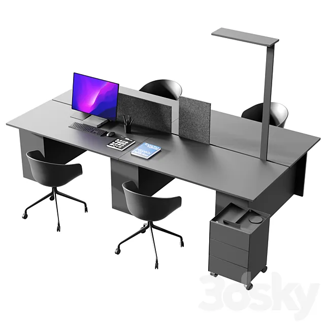Gumpo Office table set (corona 7+ vray) 3DSMax File