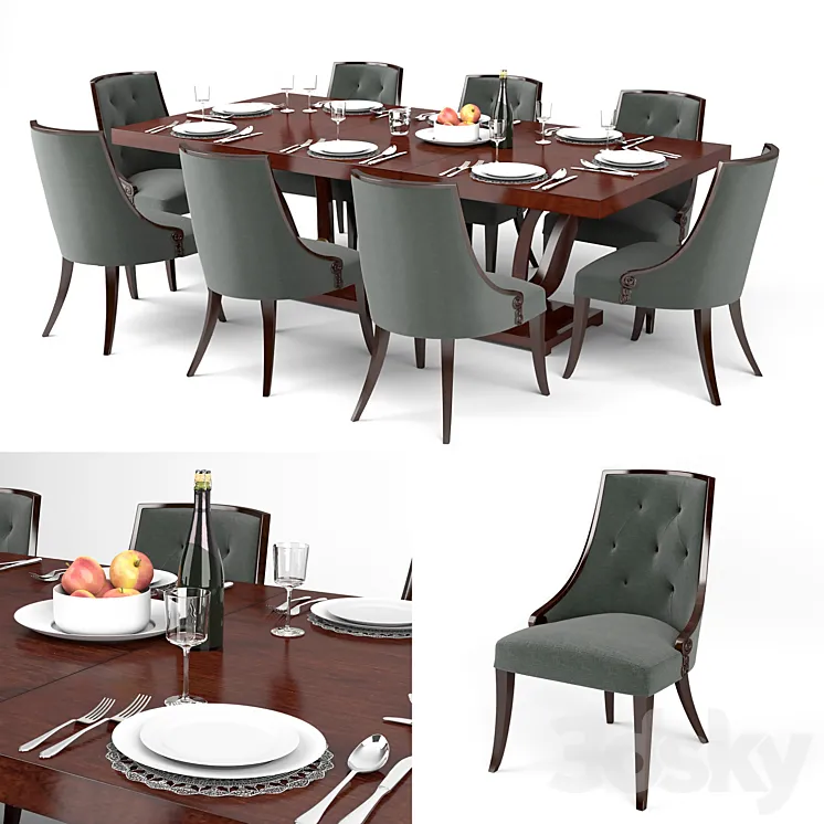 Guy Fontaine Dining Table & chairs 3DS Max