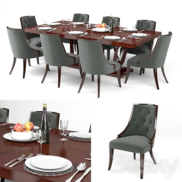 Guy Fontaine Dining Table & chairs 3DSMax File