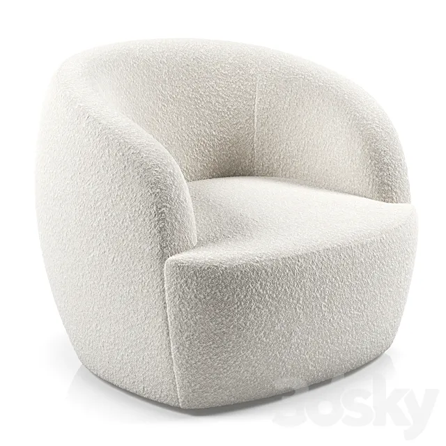 gwyneth ivory boucle chair 3DSMax File