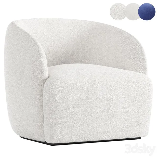 Gwyneth ivory boucle chair 3dsMax Model