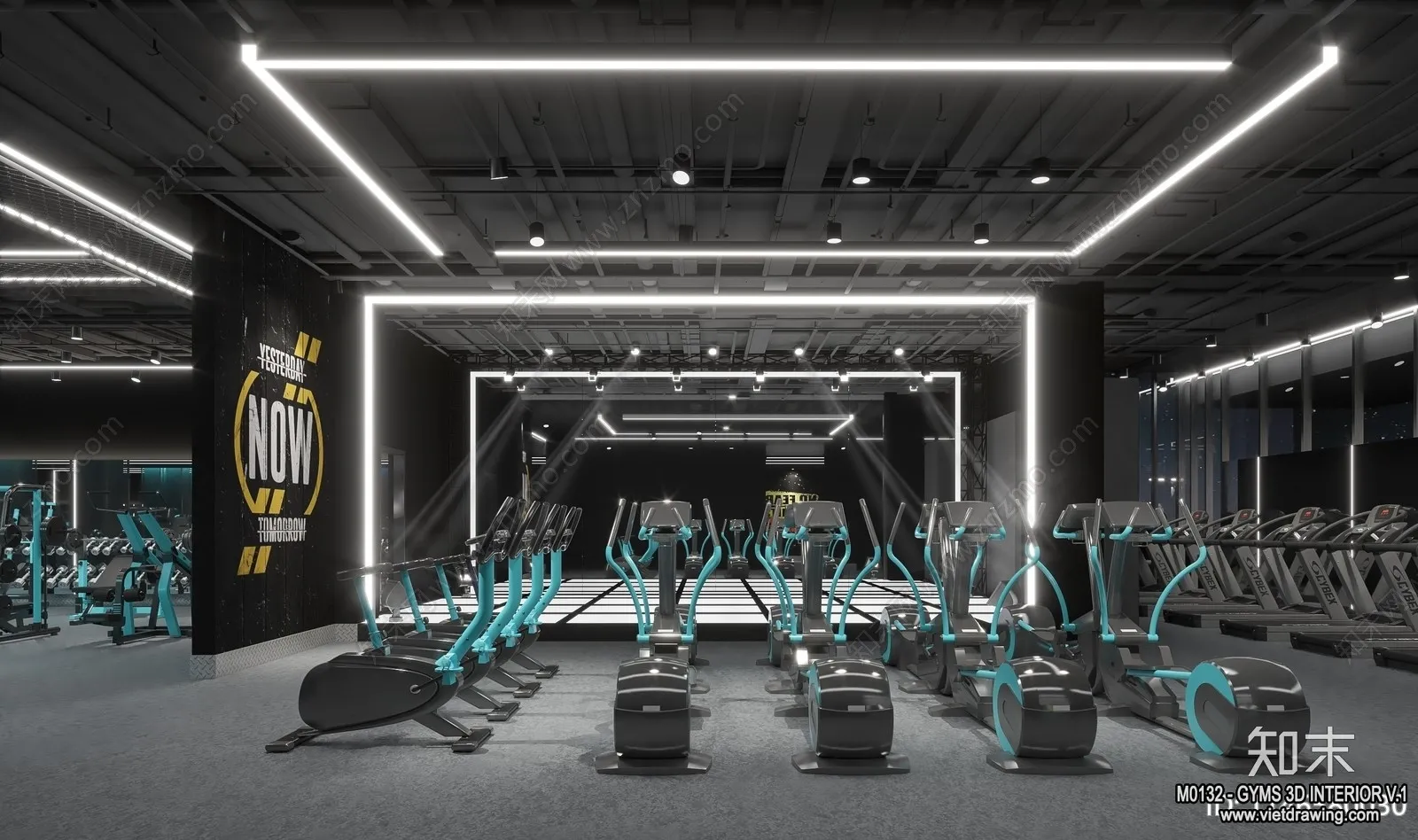 GYM – 3D Interior Scene – 3D Models – 001