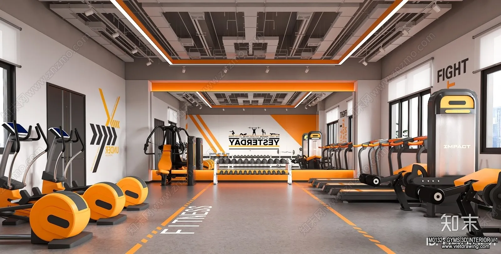 GYM – 3D Interior Scene – 3D Models – 002